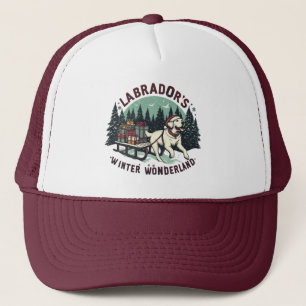 Winter Wonderland Vintage Labrador Hund Weihnachte Truckerkappe
