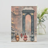 Winter Wonderland Vintage Weihnachtskarte Feiertagskarte (Stehend Vorderseite)