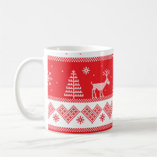 Winter Wonderland: Vintages Nahtloses Design. Kaffeetasse