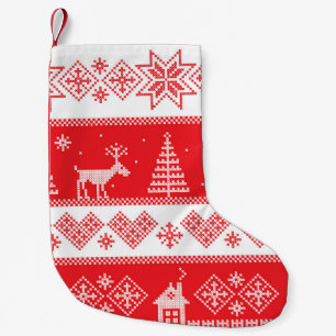 Winter Wonderland: Vintages Nahtloses Design. Kleiner Weihnachtsstrumpf