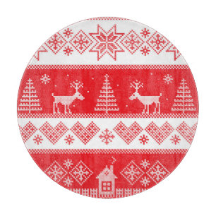 Winter Wonderland: Vintages Nahtloses Design. Schneidebrett