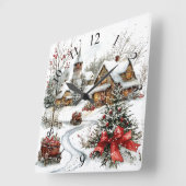 Winter Wonderland Wall Clock Quadratische Wanduhr (Winkel)