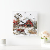 Winter Wonderland Wall Clock Quadratische Wanduhr (Zuhause)