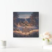 Winter Wonderland Wall Clock Quadratische Wanduhr (Zuhause)