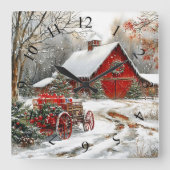 Winter Wonderland Wall Clock Quadratische Wanduhr (Vorderseite)
