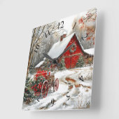 Winter Wonderland Wall Clock Quadratische Wanduhr (Winkel)