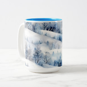 Winter Wonderland Wasserfarbe Artisan Kaffee Tasse