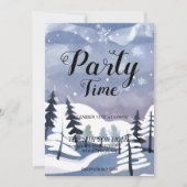 Winter Wonderland Wasserfarbe Weihnachten Einladun Einladung (Vorderseite)