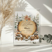 Winter Wonderland Wasserfarbene Tiere Begrüßungsze Poster