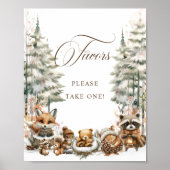 Winter Wonderland Wasserfarbene Tiere Lieblingszei Poster (Vorne)