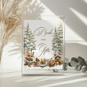 Winter Wonderland Wasserfarbene Tiere Schild