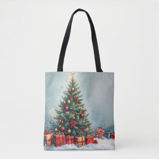 Winter Wonderland Watercolor Totasche Tasche (Vorderseite)