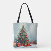 Winter Wonderland Watercolor Totasche Tasche (Rückseite)