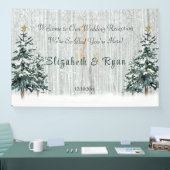 Winter Wonderland Wedding Birch Trees Pine Trees Banner (Messe)