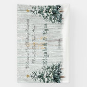 Winter Wonderland Wedding Birch Trees Pine Trees Banner (Vertikal)
