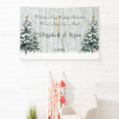 Winter Wonderland Wedding Birch Trees Pine Trees Banner (InSitu)