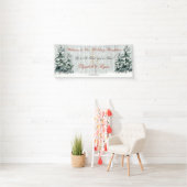 Winter Wonderland Wedding Birch Trees Pine Trees Banner (Insitu)