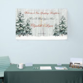 Winter Wonderland Wedding BirchTrees Stars Snow Banner (Messeveranstaltung)