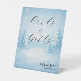 Winter Wonderland Wedding Cards & Gifts Sign Sockelschild