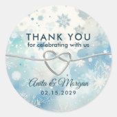Winter Wonderland Wedding Danke Sticker (Vorderseite)
