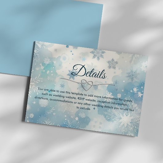 Winter Wonderland Wedding Details Card Begleitkarte