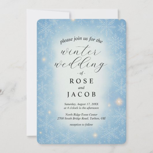 Winter Wonderland Wedding Einladung (Vorderseite)