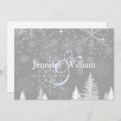 Winter Wonderland Wedding, elegante Einladung (Vorne/Hinten)