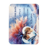 Winter Wonderland Wedding Foto Save the Date Magnet (Vertikal)