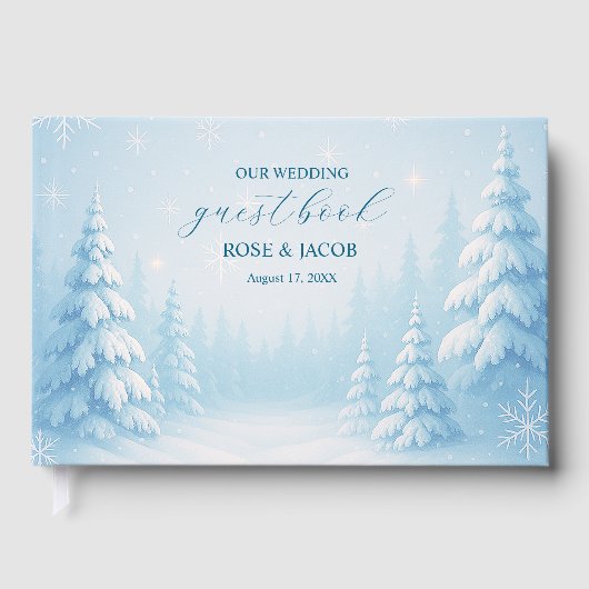 Winter Wonderland Wedding Guest Book Gästebuch (Vorderseite)