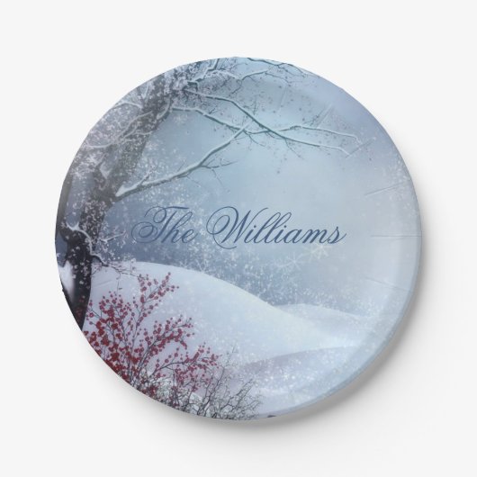 Winter Wonderland Wedding Pappteller (Vorderseite)