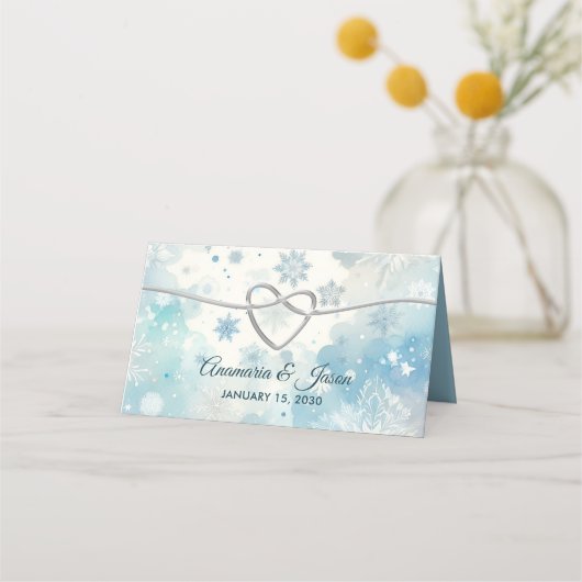 Winter Wonderland Wedding Platzkarte (Rückseite)