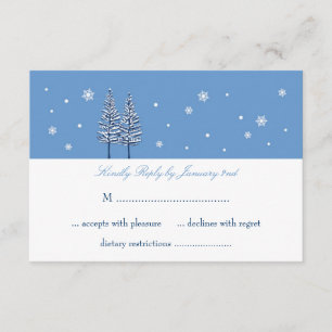 Winter Wonderland Wedding RSVP Card Karte