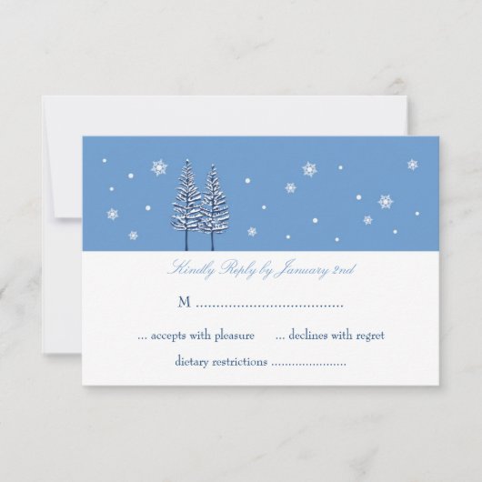 Winter Wonderland Wedding RSVP Card Karte (Vorderseite)