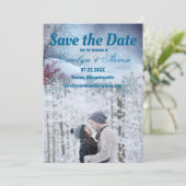 Winter Wonderland Wedding Save The Date (Stehend Vorderseite)