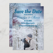 Winter Wonderland Wedding Save The Date (Vorne/Hinten)