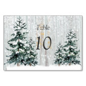 Winter Wonderland Wedding Stars Pine Tree Table Tischnummer (Rückseite)