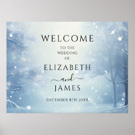 Winter Wonderland Wedding Welcome Sign Poster