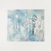 Winter Wonderland Wedding Willkommen Hintergrund Wandteppich (Vorderseite (Horizontal))
