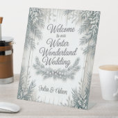 Winter Wonderland Wedding with Calligraphy Text Sockelschild (In Situ)