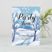 Winter Wonderland Weihnachten Party Einladung (Stehend Vorderseite)