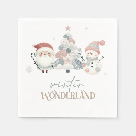 Winter Wonderland Weihnachten Serviette (Vorderseite)