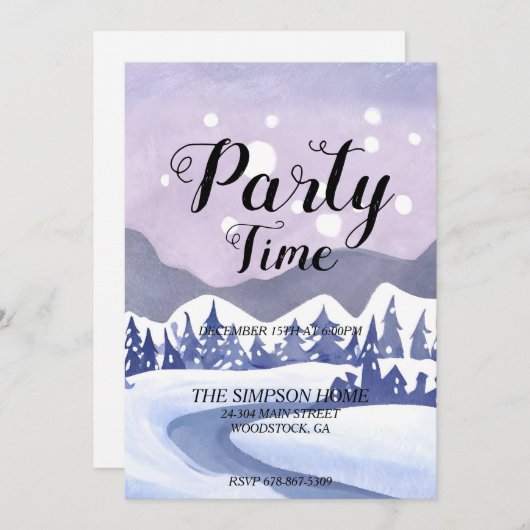 Winter Wonderland Weihnachts-Party Einladung (Vorne/Hinten)