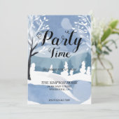 Winter Wonderland Weihnachts-Party Einladung (Stehend Vorderseite)