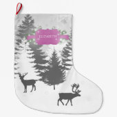 Winter Wonderland Weihnachts-Strumpf - Magenta Großer Weihnachtsstrumpf (Vorderseite)