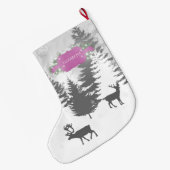 Winter Wonderland Weihnachts-Strumpf - Magenta Großer Weihnachtsstrumpf (Rückseite (Hängend))