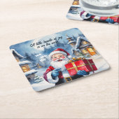 Winter Wonderland Weihnachts Weihnachtsdusche Rechteckiger Pappuntersetzer (angewinkelt)