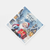 Winter Wonderland Weihnachts Weihnachtsdusche Serviette (Ecke)