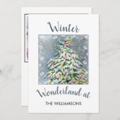 Winter Wonderland Weihnachtsbaum Feiertagskarte (Vorne/Hinten)
