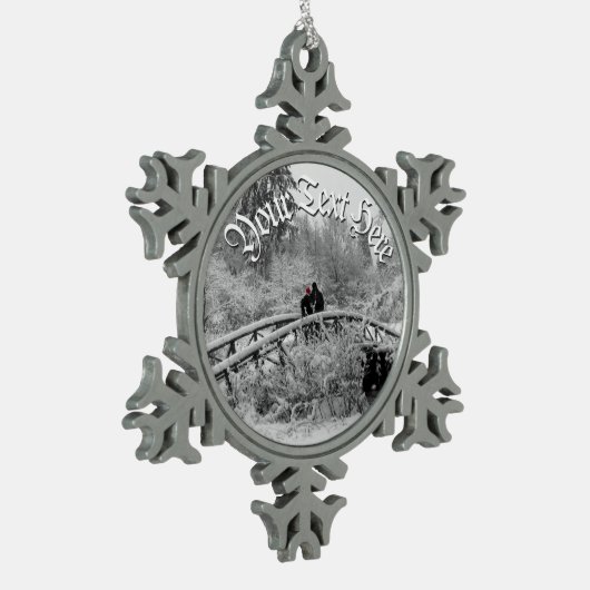 Winter Wonderland Weihnachtsdekorationen individue Schneeflocken Zinn-Ornament (Links)