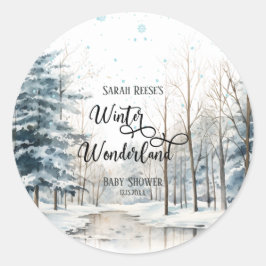 Winter Wonderland Weihnachtsdusche Runder Aufkleber